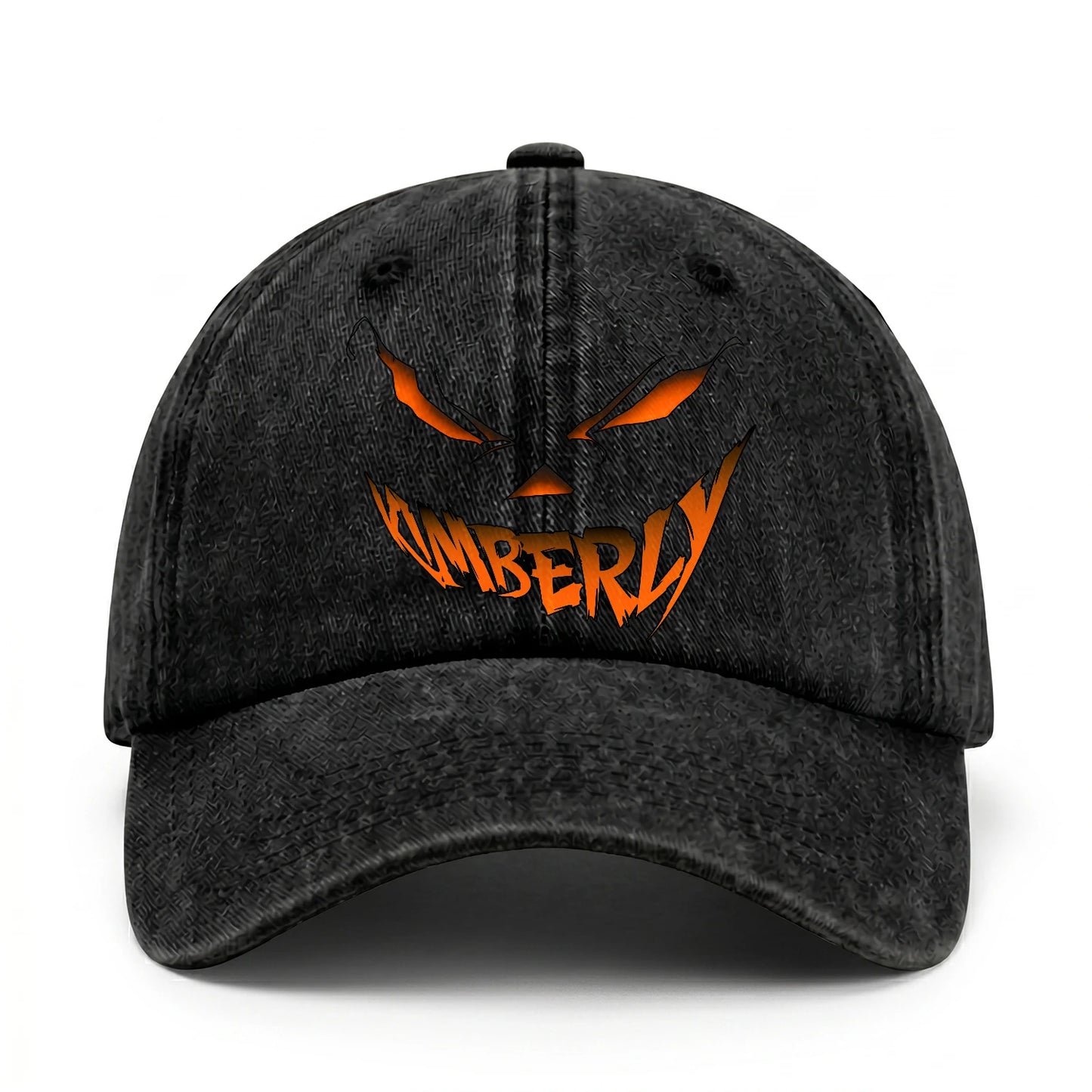 Your Name Jack O' Lantern Halloween Washed Cap KIMBERLY 13K1 C100PF