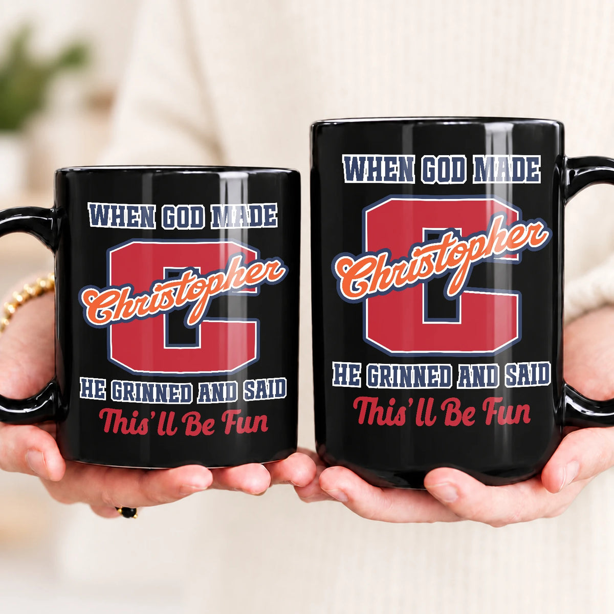 When God Made Your Name Personalized Baseball Mug CHRISTOPHER 13K1 MG07