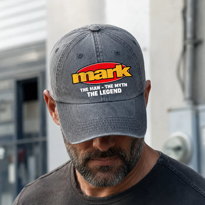 The Man The Myth The Legend Vintage Logo Washed Cap MARK 13K1 C162PF