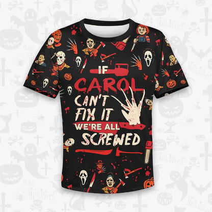 CAROL Horror Halloween Pajama Set Scary T-Shirt & Pants Sleepwear Costume 13K1-HL1