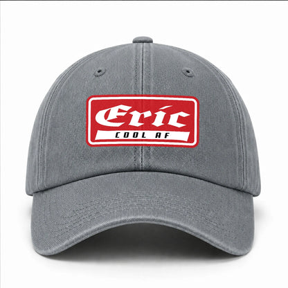 Your Name Cool Af Red Logo Funny Washed Cap ERIC 13K1 C79PF