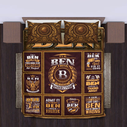 BEN Limited Edition Personalized Bedding Set 13K1-BS3