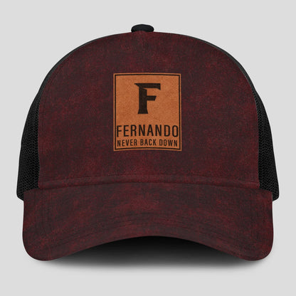 Never Back Down Burgundy And Black Mesh Cap FERNANDO 13K1 C208PF
