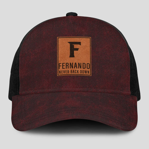 Never Back Down Burgundy And Black Mesh Cap FERNANDO 13K1 C208PF