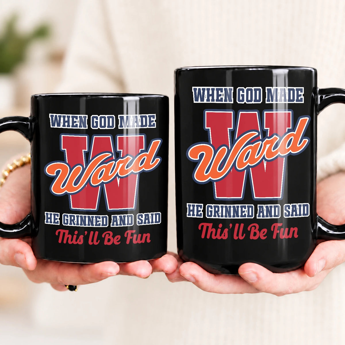 When God Made Your Name Personalized Baseball Mug WARD 13K1 MG07