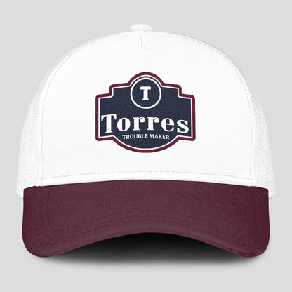 Trouble Maker Burgundy And White Funny Mesh Cap TORRES 13K1 C201PF