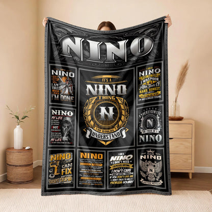 NINO Personalized Blanket | Custom Name Cozy Throw Gift 13K4-BK2