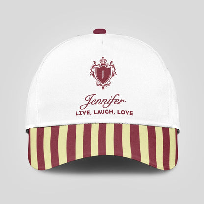 Live Laugh Love Burgundy And Yellow Cap JENNIFER 13K1 C120PF