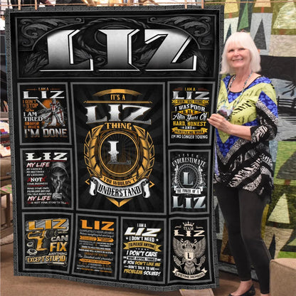 LIZ Personalized Blanket | Custom Name Cozy Throw Gift 13K1-BK2