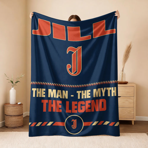 The Man The Myth The Legend Retro Fleece Blanket JILL 13K1 BK53