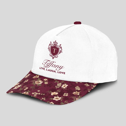 Live Laugh Love Floral Burgundy Cap TIFFANY 13K1 C112PF
