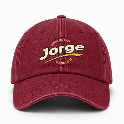 Keep Calm & Let Your Name Handle It Burgundy Washed Cap JORGE 13K1 C105PF