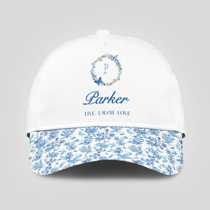 Live Laugh Love Blue Flowers Cap PARKER 13K1 C50PF