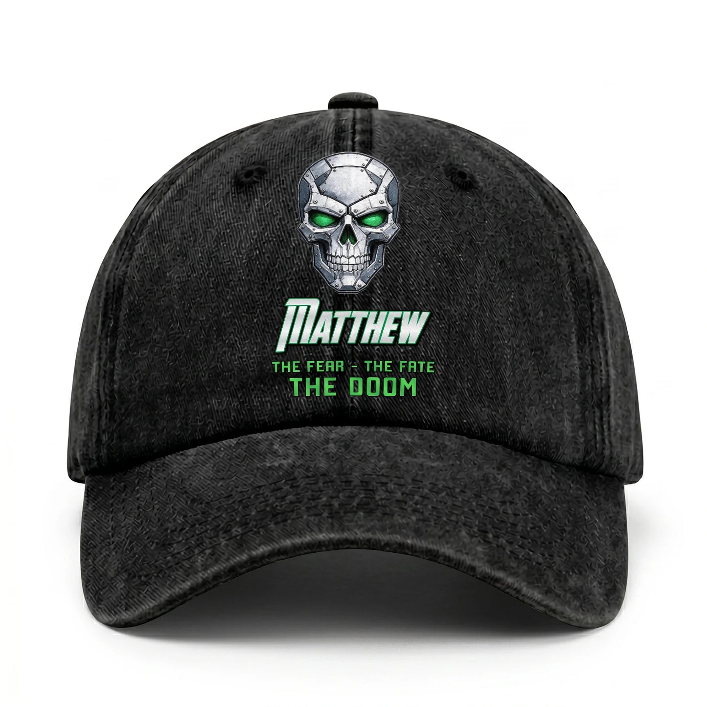 The Fear The Fate The Doom Skull Washed Cap MATTHEW 13K1 C99PF