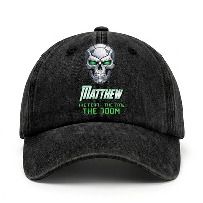 The Fear The Fate The Doom Skull Washed Cap MATTHEW 13K1 C99PF