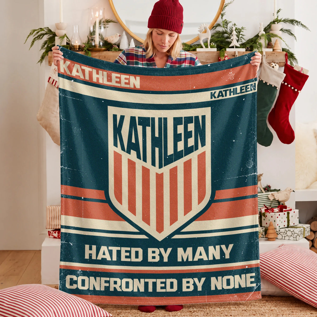Hated By Many Confronted By None Retro Fleece Blanket KATHLEEN 13K1 BK58
