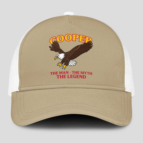 The Man The Myth The Legend Eagle Khaki Mesh Cap COOPER 13K1 C210PF