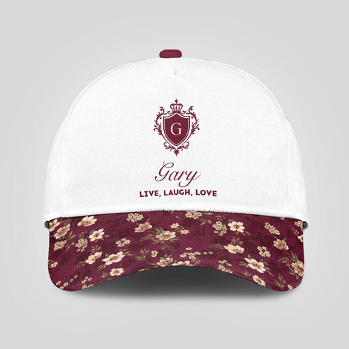 Live Laugh Love Floral Burgundy Cap GARY 13K1 C112PF