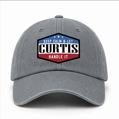Keep Calm & Let Your Name Handle It Washed Cap CURTIS 13K1 C87PF