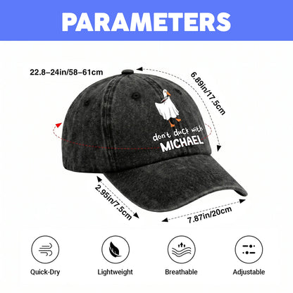 Don't Duck With Your Name Funny Washed Cap MICHAEL 13K1 C129PF