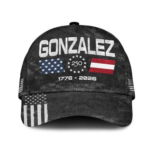 GONZALEZ 13K1-C13PF 250th Anniversary Patriotic Baseball Cap 1776–2026