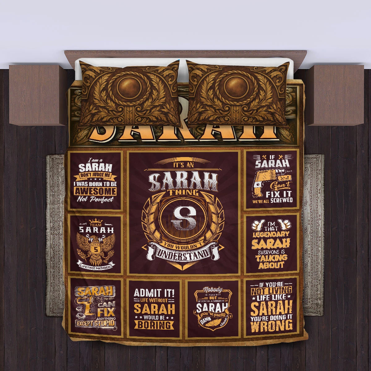 SARAH Limited Edition Personalized Bedding Set 13K1-BS3