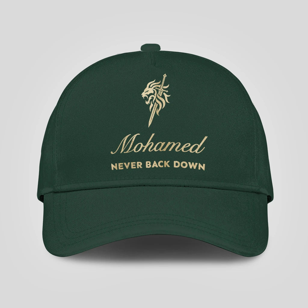 Never Back Down Lion And Sword Sage Green Cap MOHAMED 13K1 C178PF