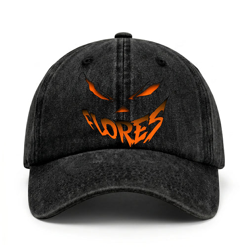 Stay Hungry Pumpkin Chasing Ghosts Funny Washed Cap FLORES 13K1 C101PF