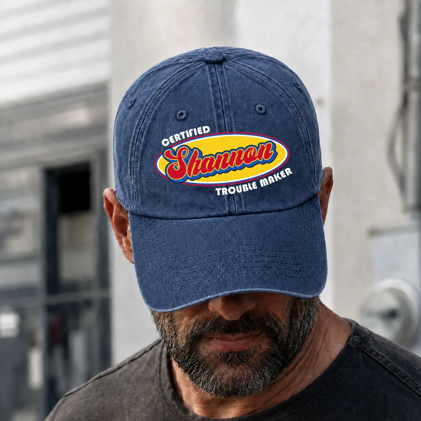 Certified Your Name Trouble Maker Washed Cap SHANNON 13K1 C73PF