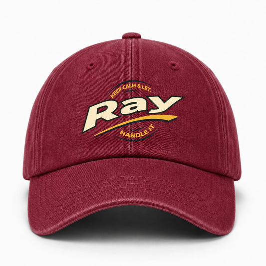 Keep Calm & Let Your Name Handle It Burgundy Washed Cap RAY 13K1 C105PF