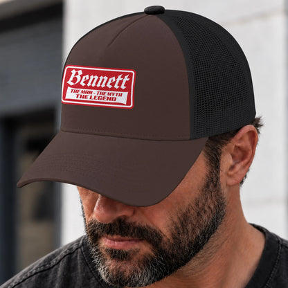 The Man The Myth The Legend Red Logo Brown Mesh Cap BENNETT 13K1 C203PF