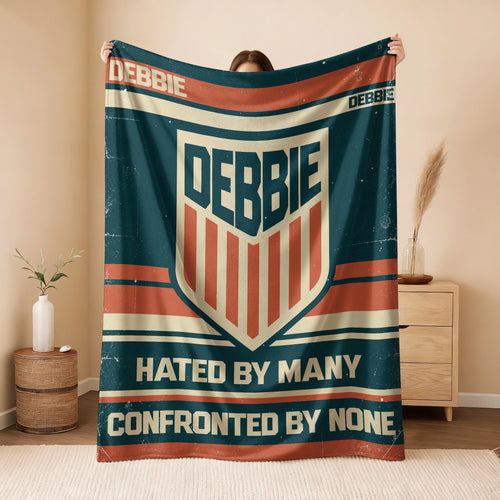 Hated By Many Confronted By None Retro Fleece Blanket DEBBIE 13K1 BK58