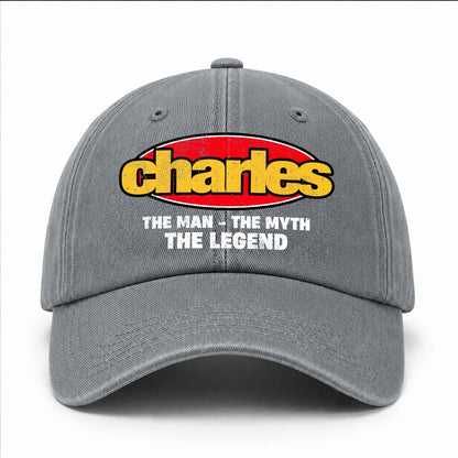 The Man The Myth The Legend Vintage Logo Washed Cap CHARLES 13K1 C162PF