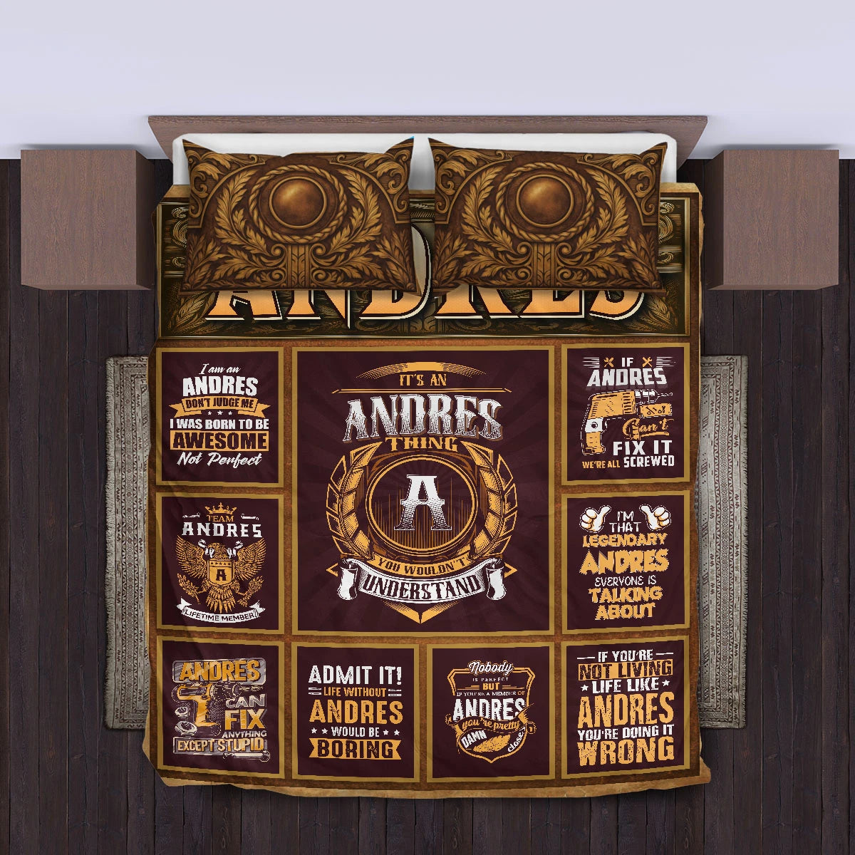 ANDRES Limited Edition Personalized Bedding Set 13K1-BS3