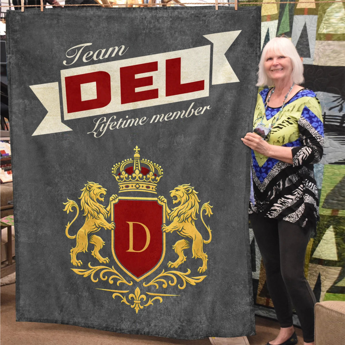 Team Your Name Lifetime Member Charcoal Blanket DEL 13K1 BK20