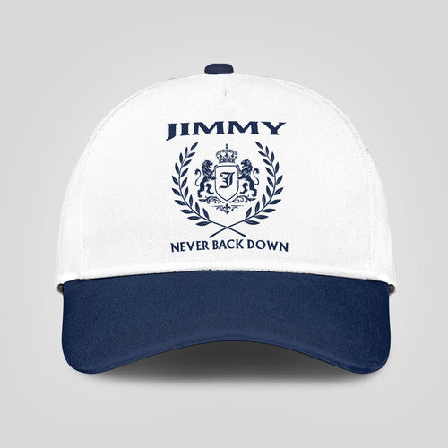 Never Back Down Blue And White Cap JIMMY 13K1 C59PF