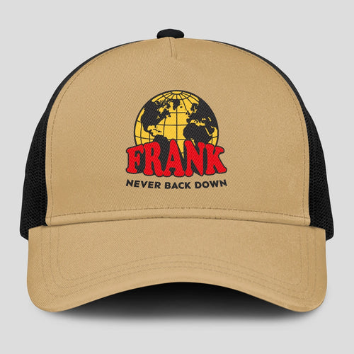 Never Back Down World Logo Khaki Mesh Cap FRANK 13K1 C212PF
