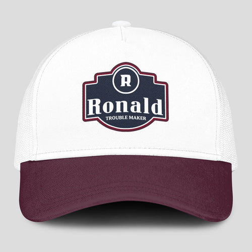 Trouble Maker Burgundy And White Funny Mesh Cap RONALD 13K1 C201PF