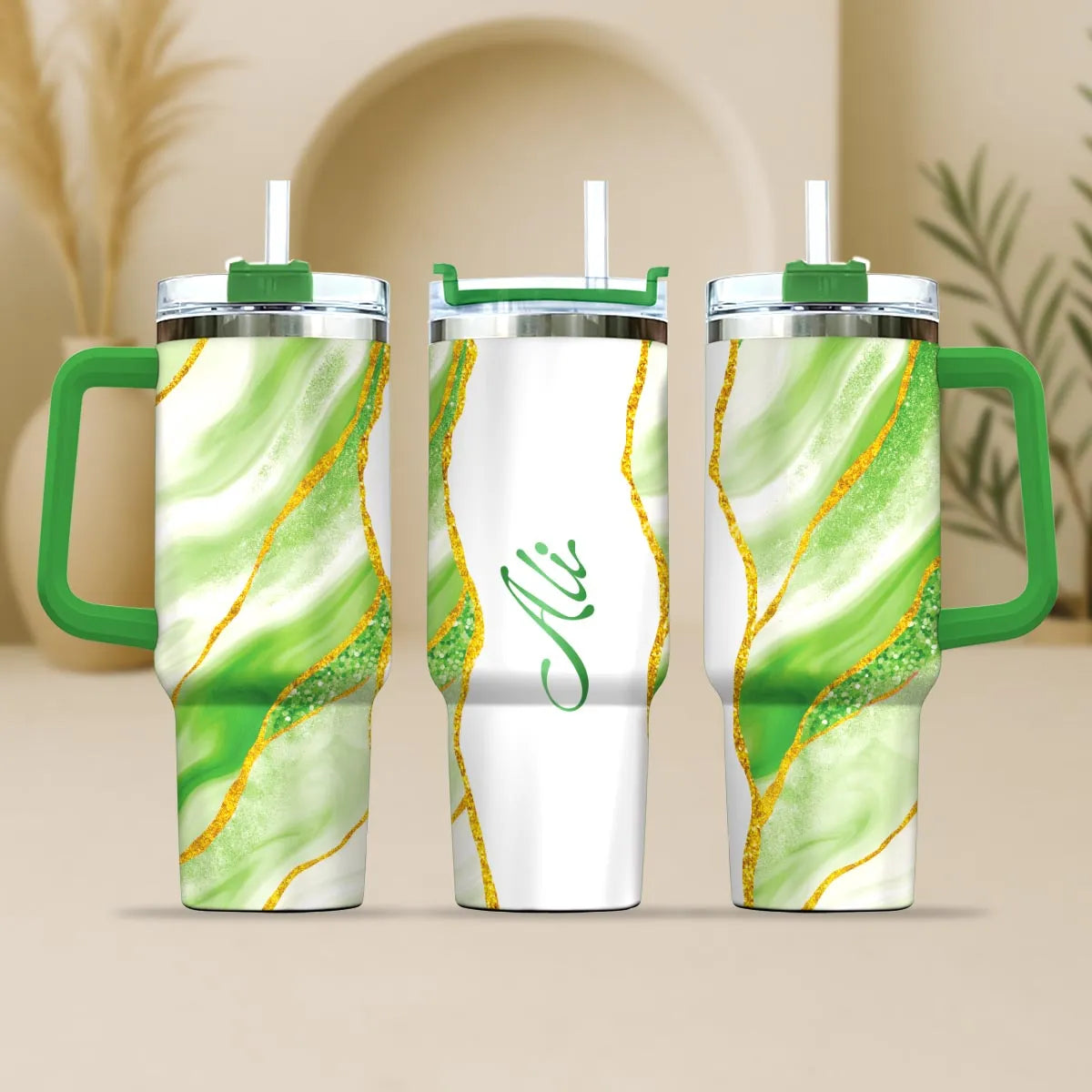 ALI 40oz Personalized Tumbler Cup with Straw | Custom Stainless Steel Mug 13K1-TB1