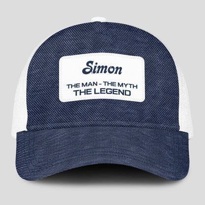 The Man The Myth The Legend Blue Denim Mesh Cap SIMON 13K1 C194PF