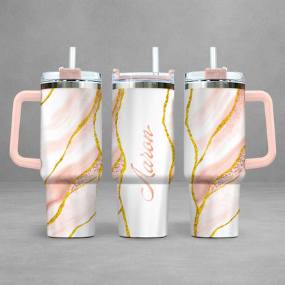 AARON 40oz Personalized Tumbler Cup with Straw | Custom Stainless Steel Mug 13K1-TB1