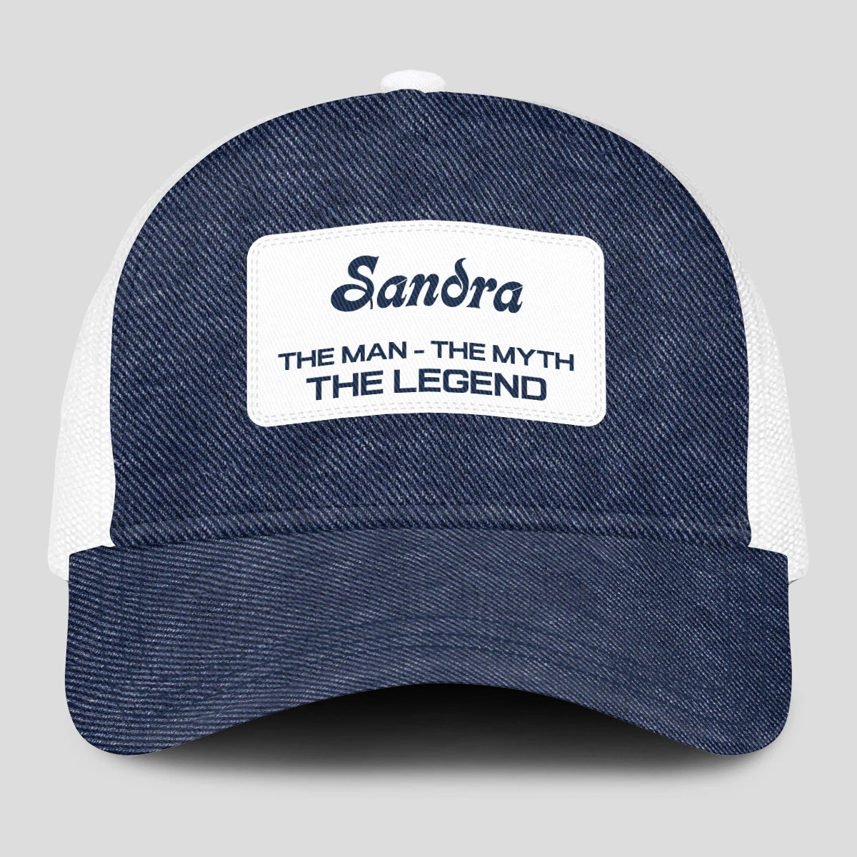 The Man The Myth The Legend Blue Denim Mesh Cap SANDRA 13K1 C194PF