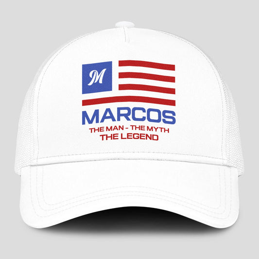 The Man The Myth The Legend America Flag Mesh Cap MARCOS 13K1 C193PF