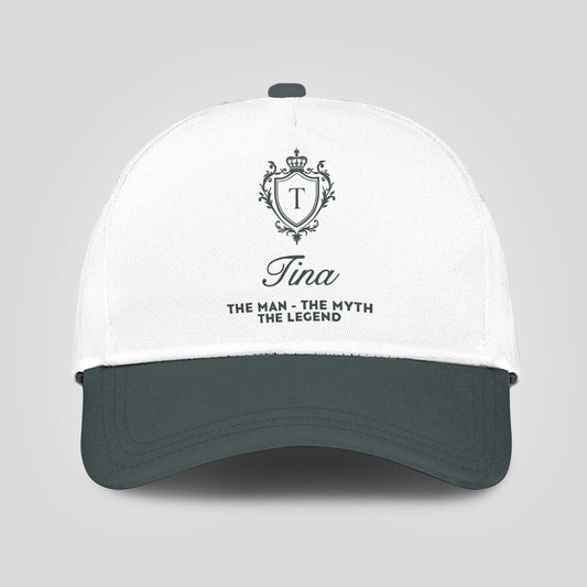The Man The Myth The Legend Elegant Gray And White Cap TINA 13K1 C170PF