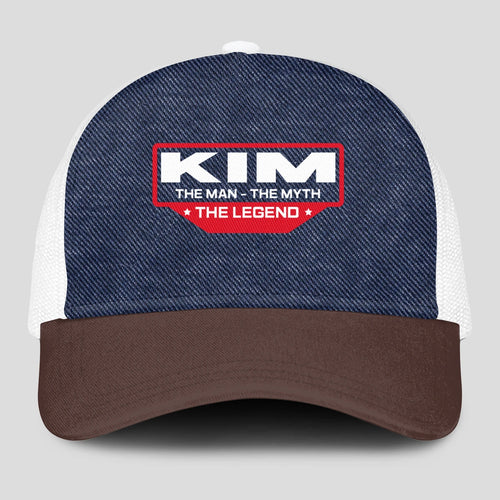 The Man The Myth The Legend Navy Brown And White Mesh Cap KIM 13K1 C200PF