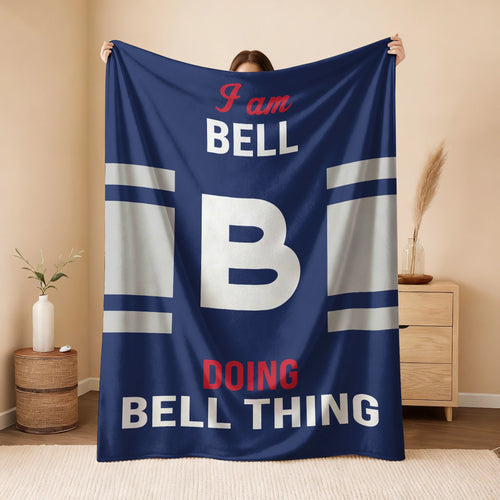 I'm Name Doing Name Things Navy Fleece Blanket BELL 13K1 BK51