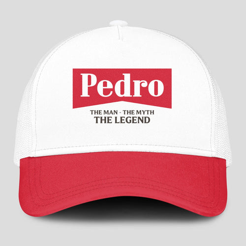 The Man The Myth The Legend Red And White Mesh Cap PEDRO 13K1 C197PF
