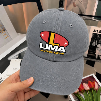 Never Back Down With Your Name And Initial Letter Washed Cap LIMA 13K1 C82PF