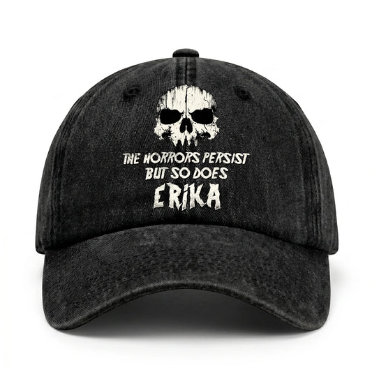 The Horrors Persist But So Does Your Name Cool Skull Washed Cap ERIKA 13K1 C134PF