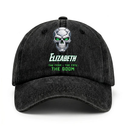 The Fear The Fate The Doom Skull Washed Cap ELIZABETH 13K1 C99PF